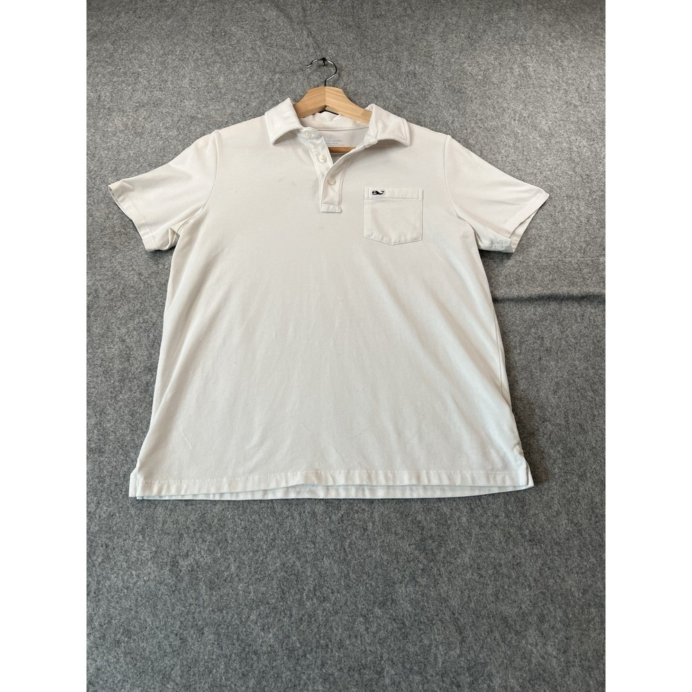 Vineyard Vines Edgartown Polo Children’s L White Short Sleeve Pocket Logo
